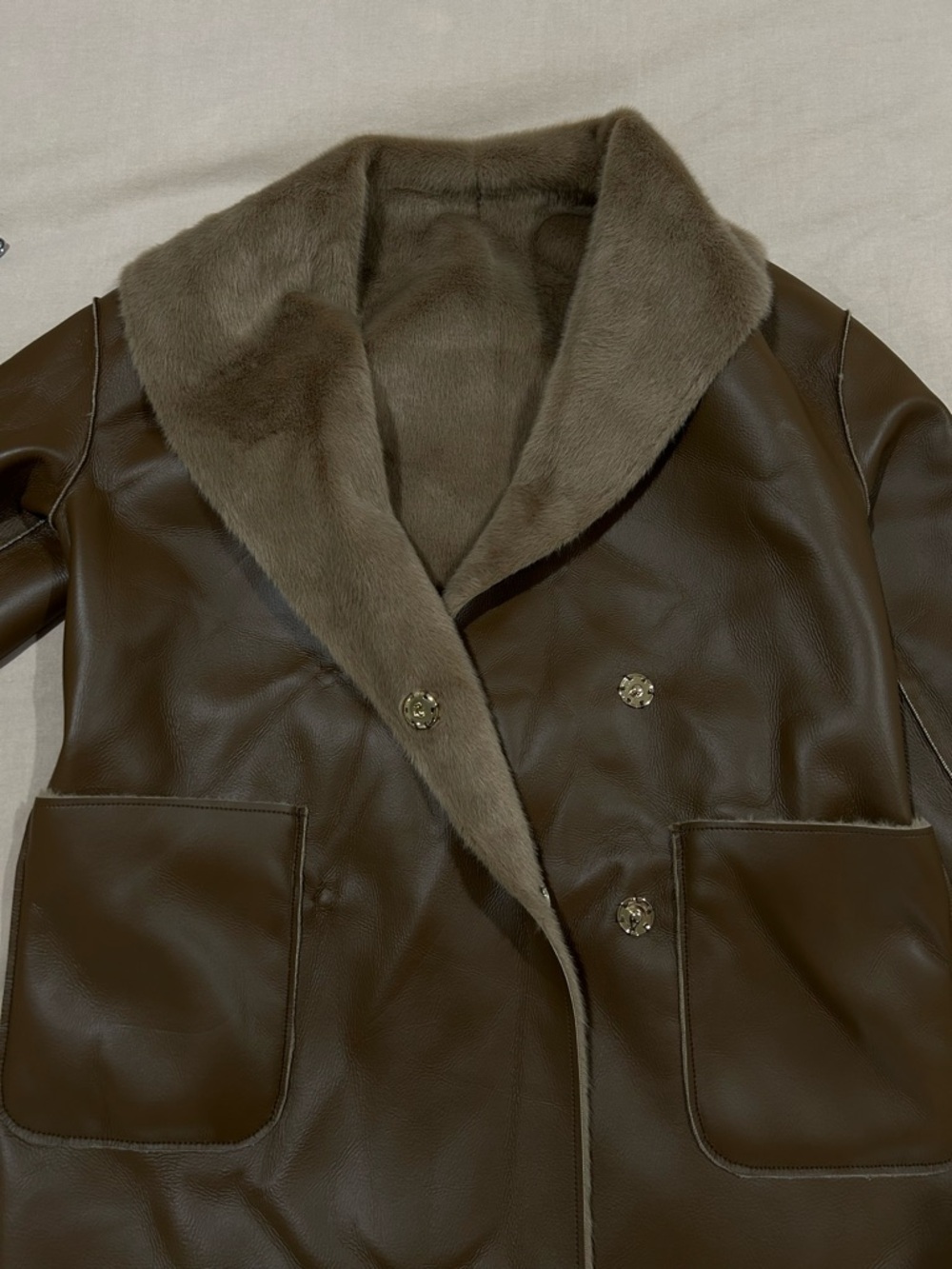 Marciano by Guess Ines Reversible Faux-Leather Coat - Picture 12 of 12